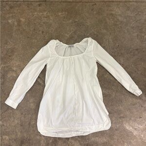 Ganni white square neck mini dress